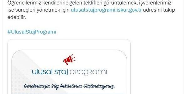 Çalışma Bakanlığı Yeni Ulusal Staj Programıyla Gençlere Fırsat Sunuyor