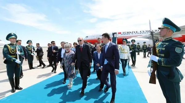Cumhurbaşkanı Erdoğan, Türk Devletleri Teşkilatı Zirvesi için Türkistan’da