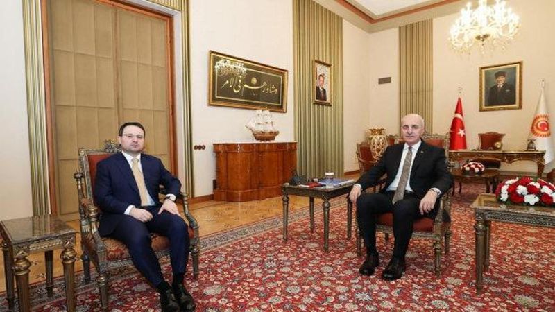 TBMM Başkanı Numan Kurtulmuş, Yeni Adalet Bakanı Akın Gürlek'i Kabul Etti