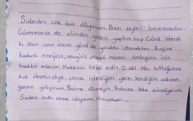 Kayıp Öğrenci Seda A.'dan Ailesine Mektup Bıraktı