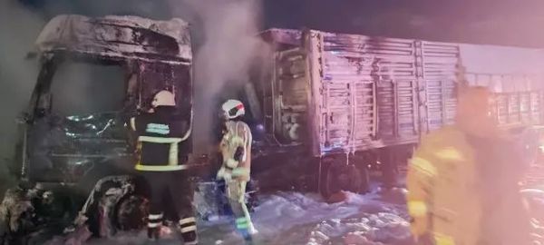 Karacabey'de Buğday Yüklü TIR'da Çıkan Yangın Kısa Sürede Söndürüldü