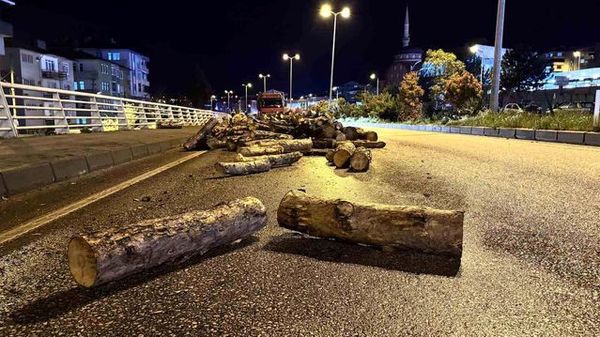 Karabük'te Kamyondan Dökülen Odunlar Kazayı Önledi