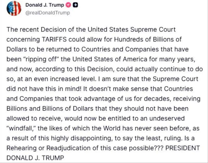 Trump'tan ABD Yüksek Mahkemesi'nin Gümrük Vergisi Kararına Sert Eleştiri