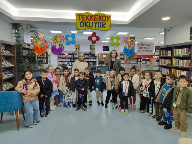 Tekkeköy’de Kütüphane Haftası Kapsamında Kitap Okuma Etkinliği Düzenlendi