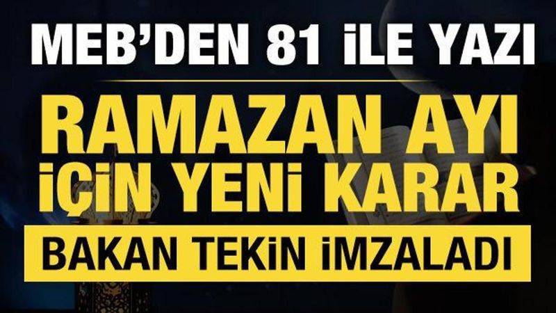 MEB, 81 İlde Ramazan Ayı İçin 'Maarifin Kalbinde Ramazan' Etkinlikleri Başlatıyor