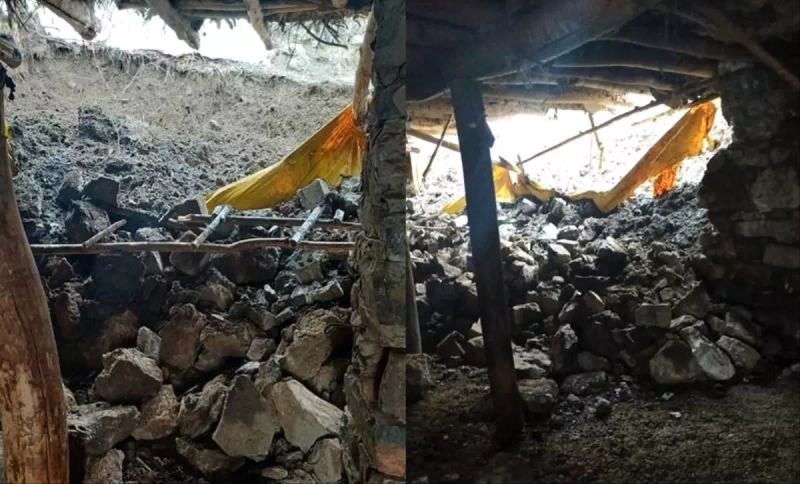 Hakkari'de Yoğun Yağışlar Ahırın Çökmesine Neden Oldu