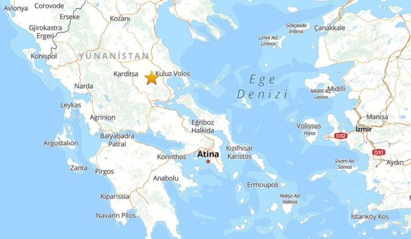 Yunanistan'ın Larisa kentinde 4,5 büyüklüğünde deprem meydana geldi