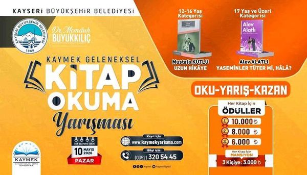 Kayseri Büyükşehir Belediyesi Kitap Okuma Yarışmasıyla Okuma Kültürünü Geliştiriyor