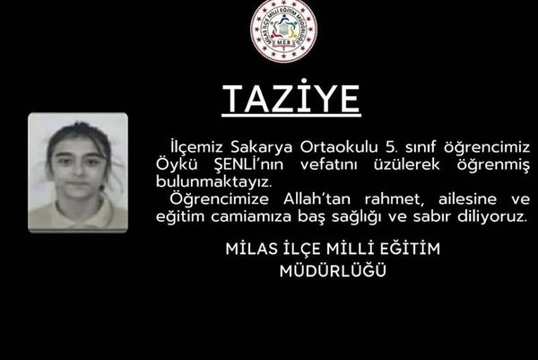 Sakarya Ortaokulu'nda 11 Yaşındaki Öykü Şenli Teneffüste Hayatını Kaybetti