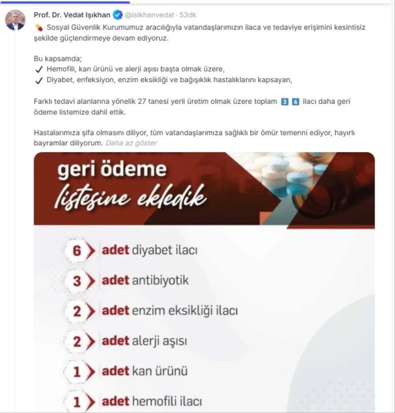 36 Yeni İlaç SGK Geri Ödeme Listesine Eklendi