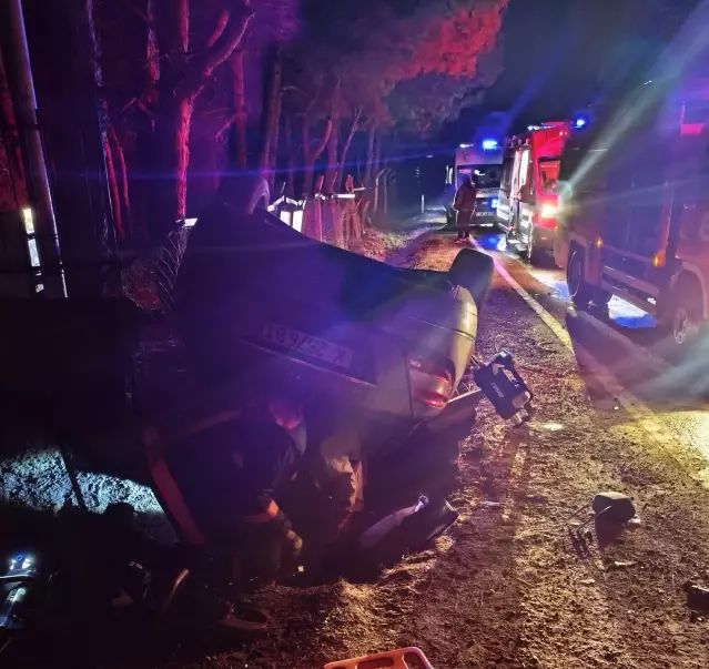 Keşan-Mecidiye Yolunda Takla Atan Araçta 5 Kişi Yaralandı