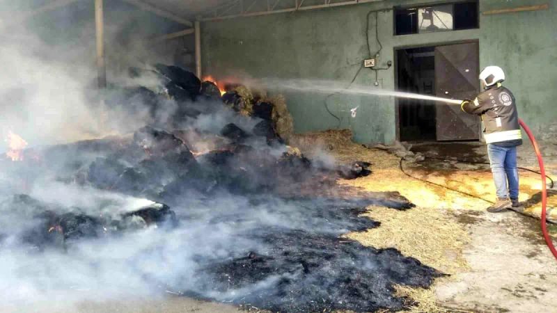 Harada Yangını: 70 Balya Saman Küle Döndü