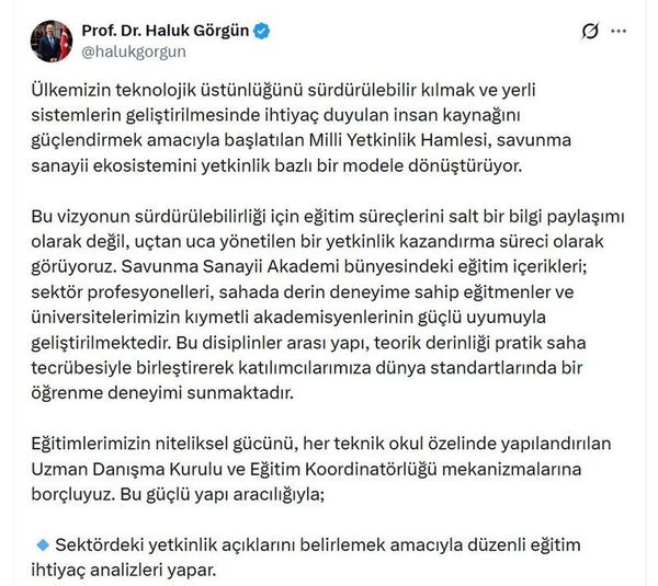 Savunma Sanayii Akademisi Eğitim İçerikleriyle Sektörel Yetkinliği Güçlendiriyor