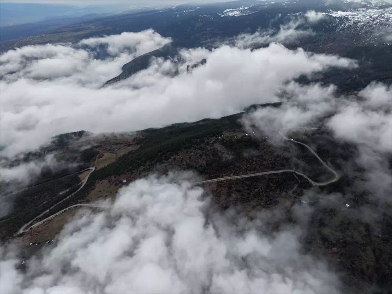 Çorum Kargı'daki Sis Dronla Havalimanından Görüntülendi