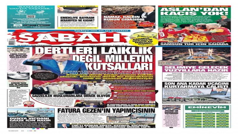 26 Şubat Perşembe Gazete Manşetleri ve Anne Sözüyle Zenginleşen Başarı, 68 Ülkeye İhracat