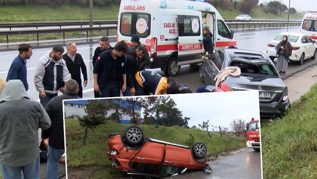 Tuzla TEM Otoyolu'nda Zincirleme Kaza: 2'si Çocuk 7 Yaralı