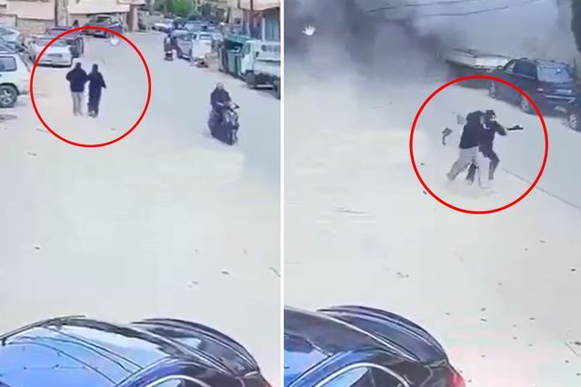 İsrail'in Lübnan'daki Sivillere Yönelik Hava Saldırısı Kamerada Kaydedildi