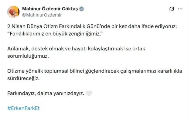 Bakan Özdemir Göktaş: Otizmli Bireylere Danışmanlık Hizmeti 34 İle Genişliyor