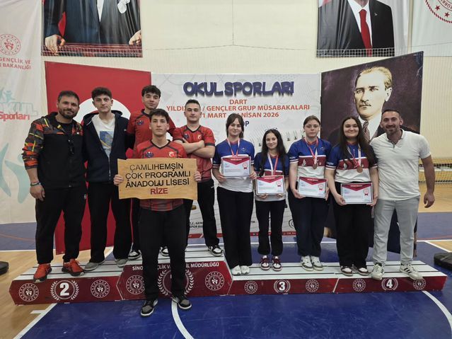 Çamlıhemşin Anadolu Lisesi Dartta Türkiye Finallerine Yükseldi
