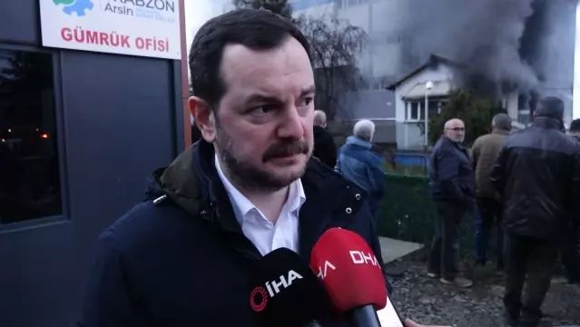 Trabzon Arsin'deki Fındık Fabrikasında Elektrik Kaynaklı Yangına Müdahale Sürüyor