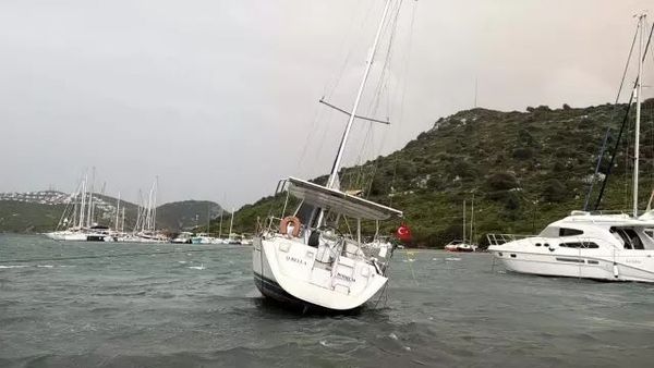 Bodrum'da Fırtına Nedeniyle Tekne Hasarları ve Ağaç Devrilmeleri Yaşandı