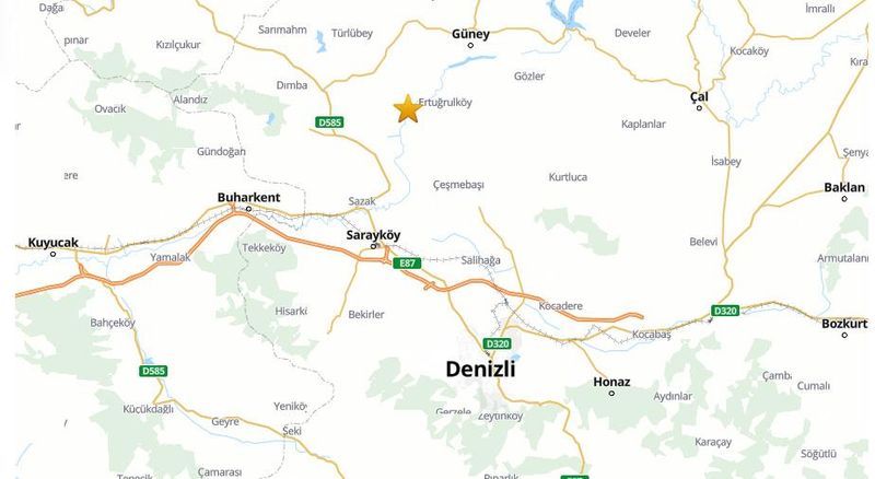 Denizli'de 3,9 Büyüklüğünde Deprem Meydana Geldi, AFAD Açıkladı