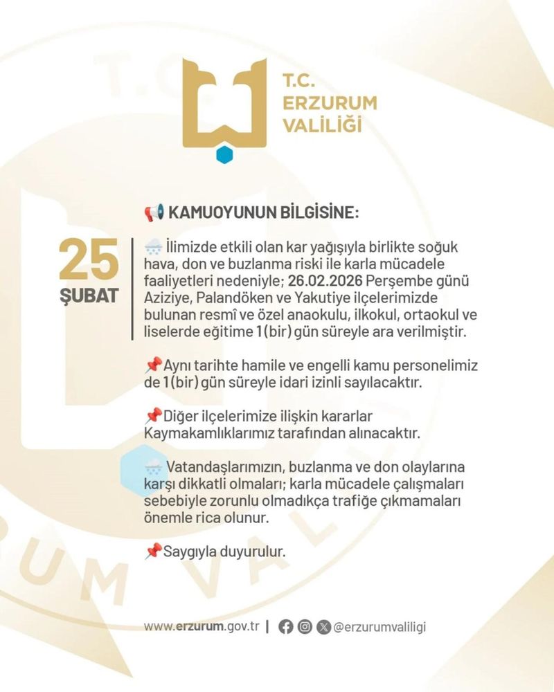 Üç İlde Yoğun Kar Nedeniyle Okullar 1 Günlük Tatil Edildi