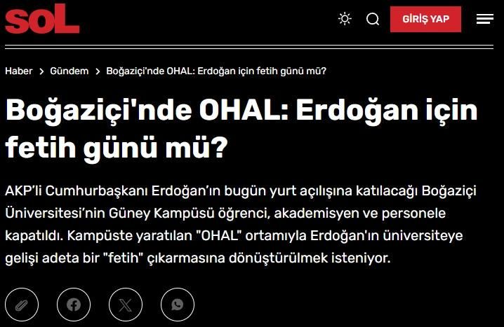 Başkan Erdoğan'ın Ziyareti Öncesi Boğaziçi Üniversitesi Hakkında Provokatif Haberler Yayınlandı