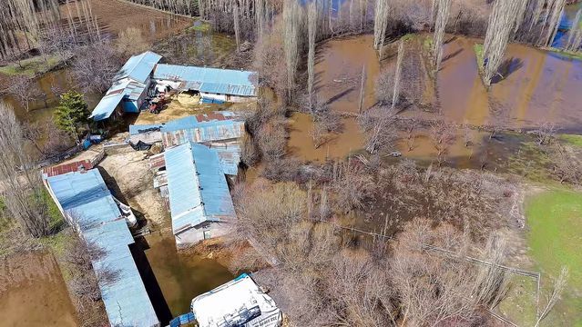 Sivas Eşiklik Köyü'nde Sel Nedeniyle Ev ve Ahırlar Su Altında Kaldı