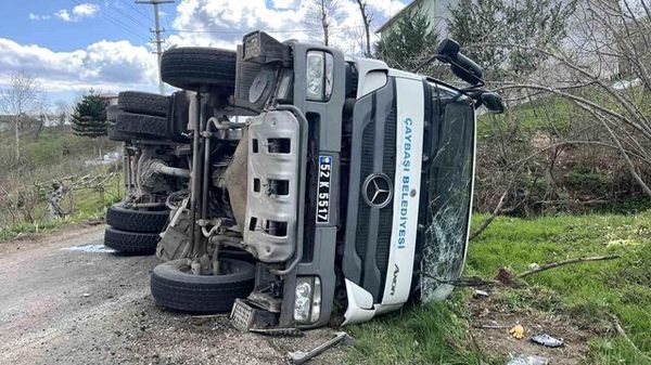Ordu'da Beton Mikseri Devrildi: 1 Kişi Yaralandı