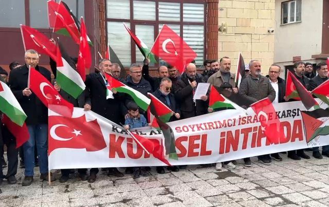 Ardahan'da İsrail'in Filistinli Esirlere İdam Yasası Protesto Edildi